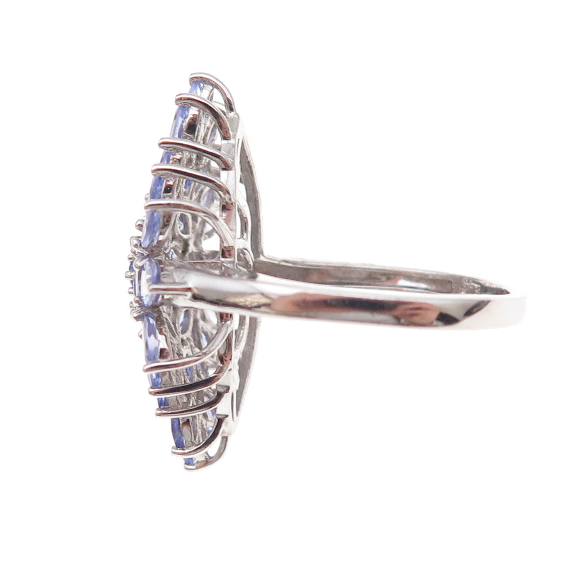 Chuck Clemency 925 Sterling Silver Real Multi-Cut Tanzanite Ring Size 8