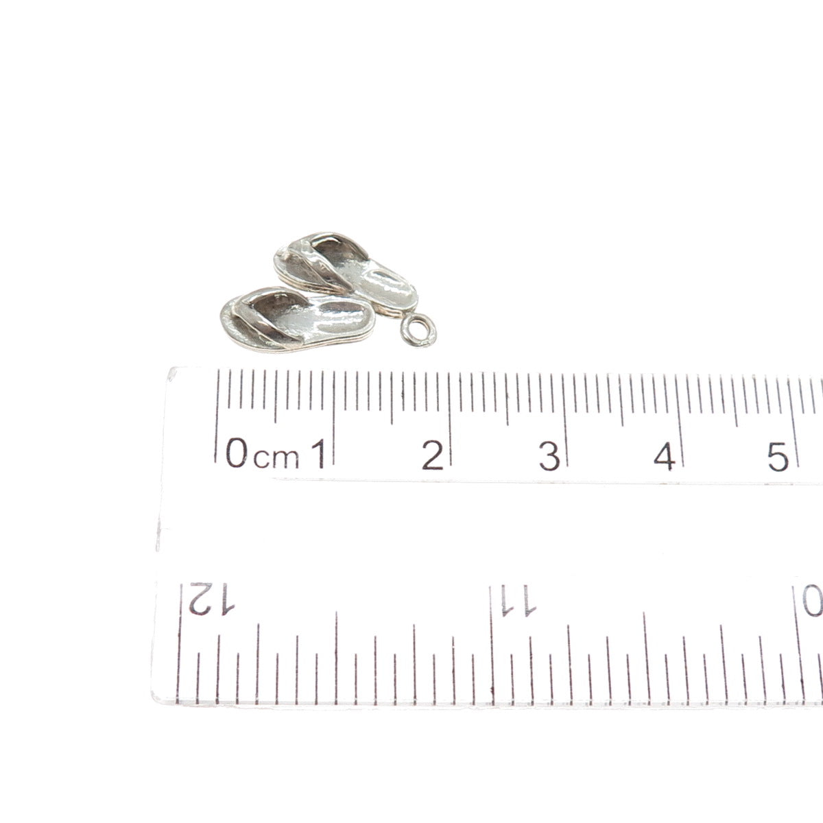 J.M. FISHER & CO 925 Sterling Silver Vintage Flip Flops Minimalist Charm Pendant