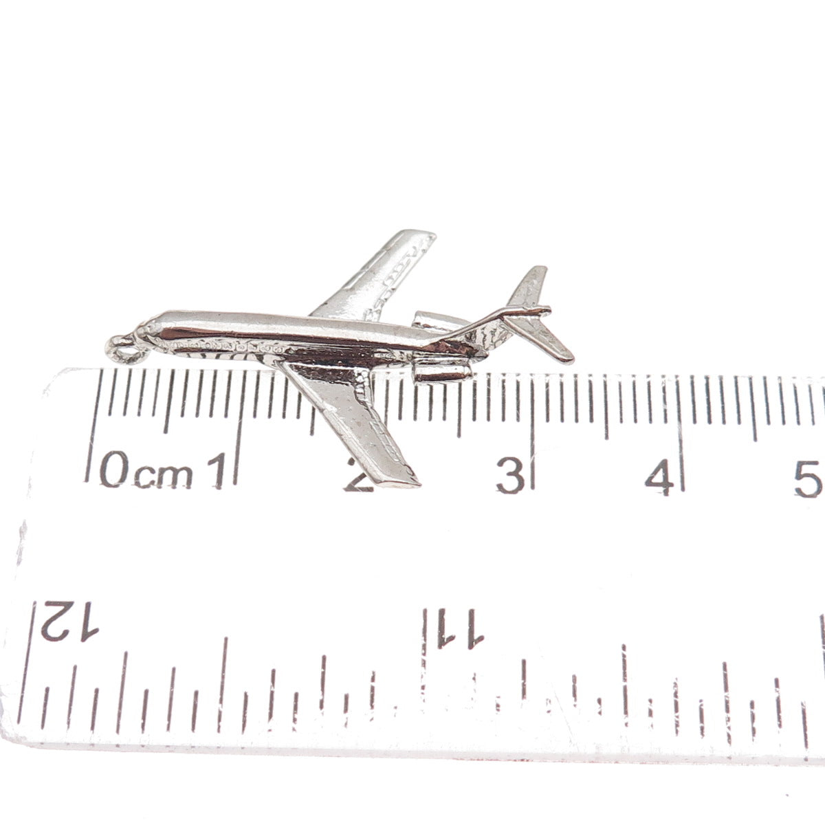 Wells 925 Sterling Silver Vintage Airplane 3D Charm Pendant