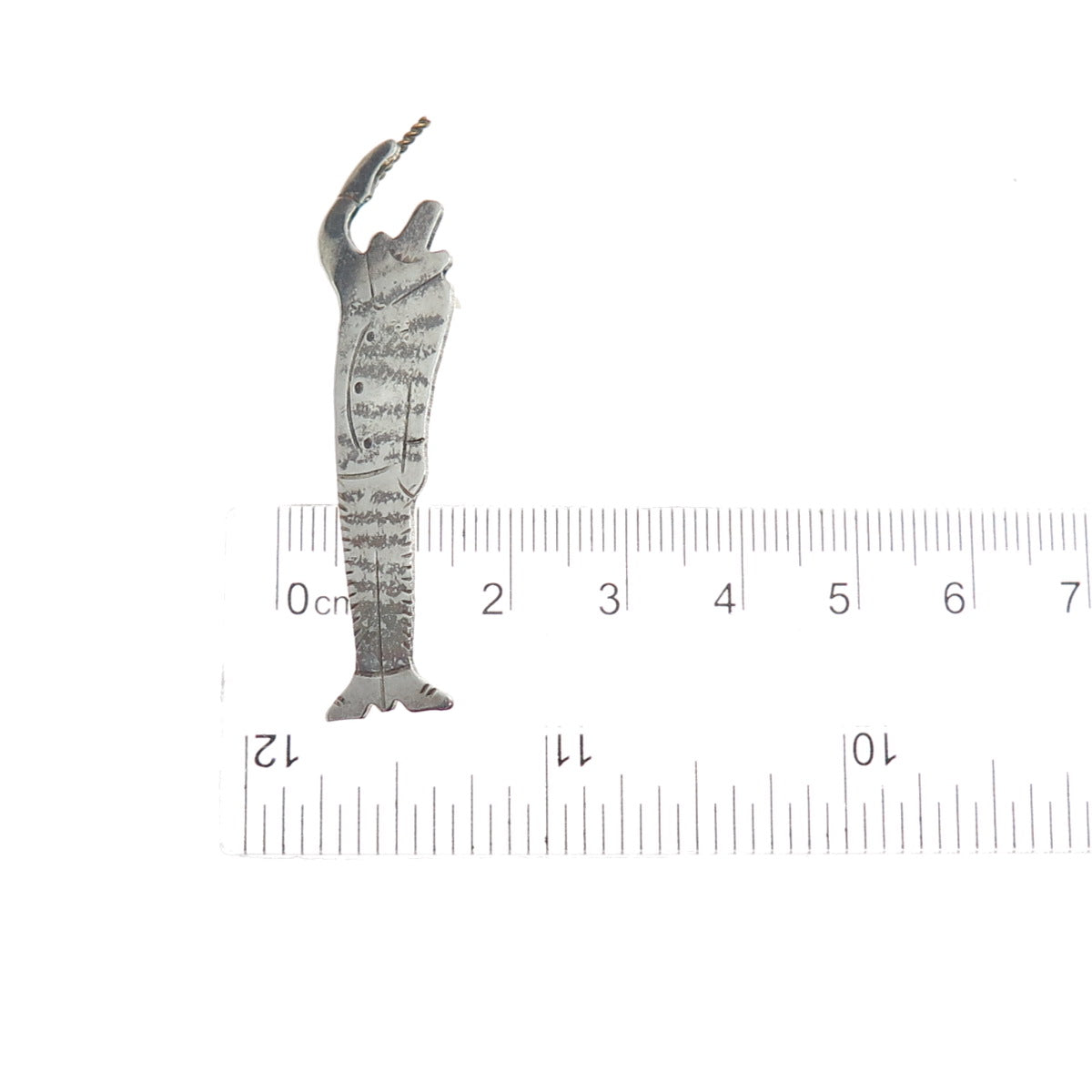 925 Sterling Silver 2-Tone Vintage Modernist Man in Hat Oxidized Lapel Pin