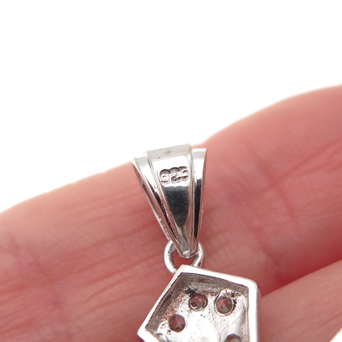 925 Sterling Silver Round-Cut C Z Cross Charm Pendant