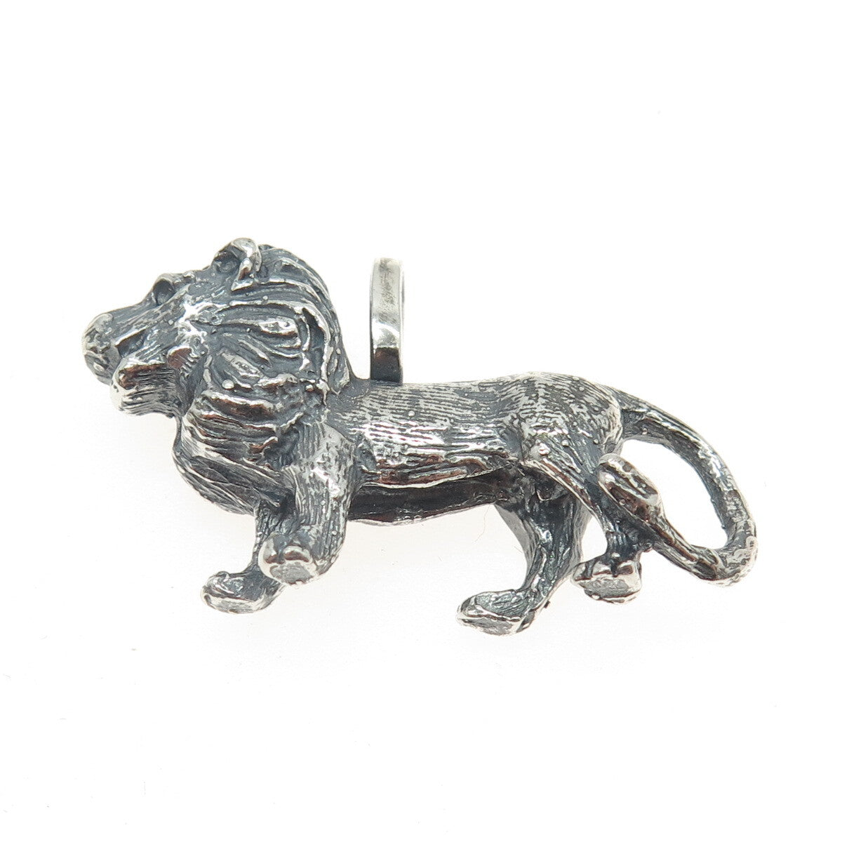 925 Sterling Silver Vintage Lion 3D Pendant