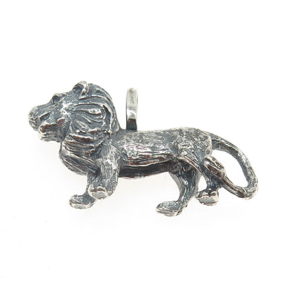 925 Sterling Silver Vintage Lion 3D Pendant