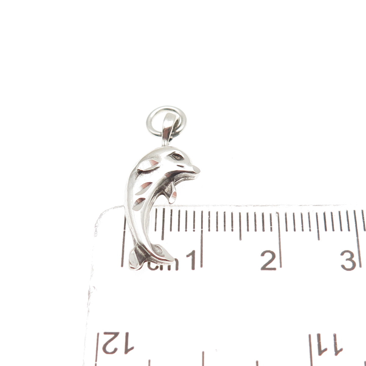 925 Sterling Silver Vintage Friendly Dolphin Mini Charm Pendant