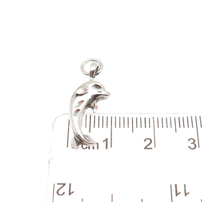 925 Sterling Silver Vintage Friendly Dolphin Mini Charm Pendant