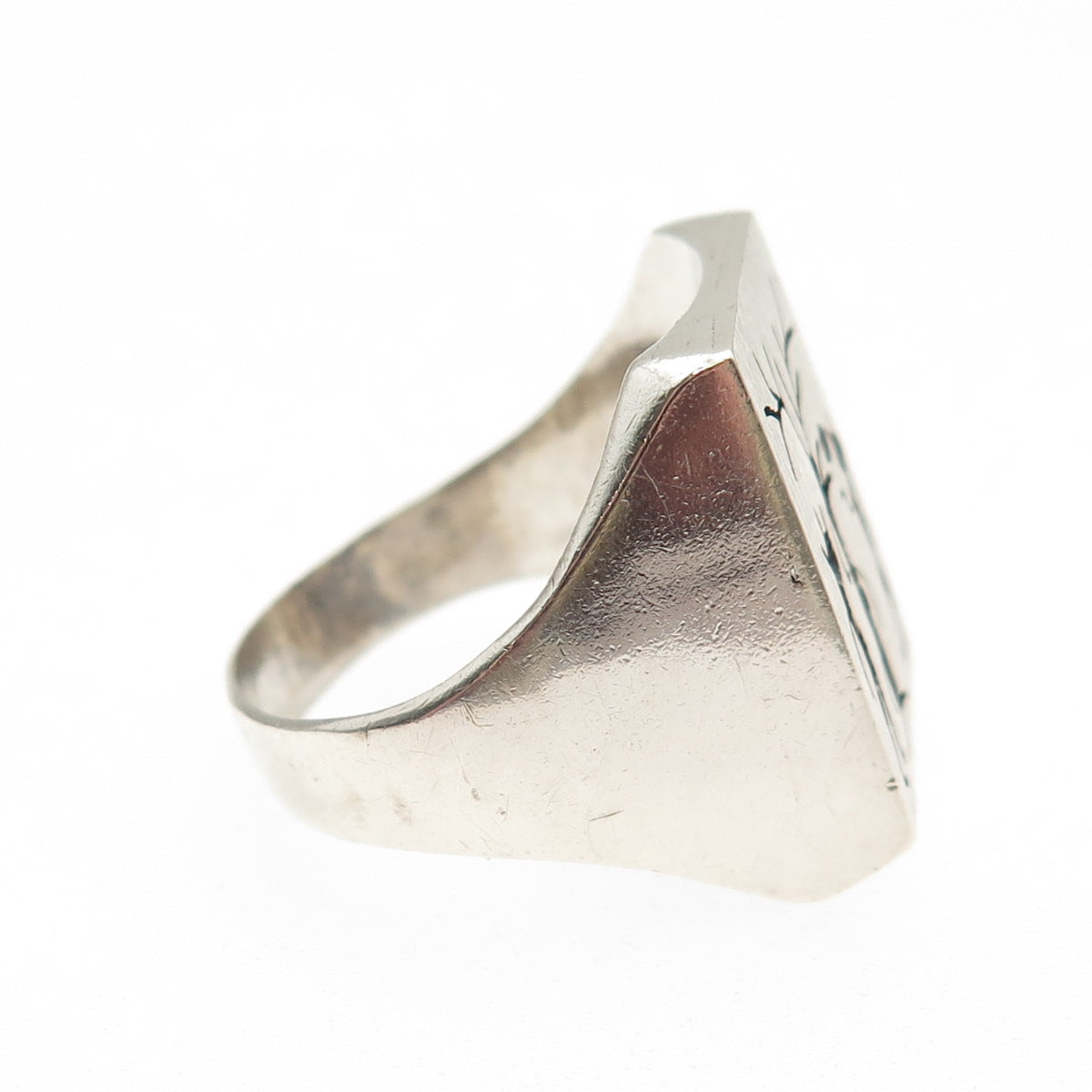 925 Sterling Vintage Mexico Adam & Eve Garden of Eden Modernist Ring Size 10.5