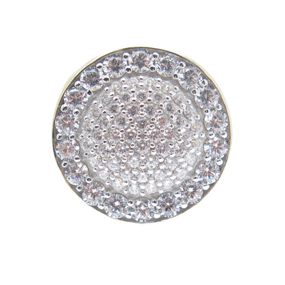 DADWANI 925 Sterling Gold Plated Round-Cut Shaped C Z Sparkle Ring Size 7.25