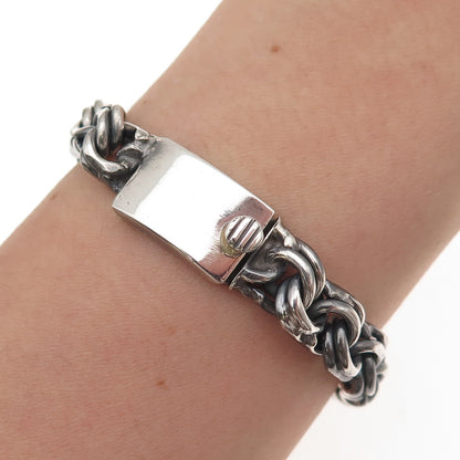 Trejo 925 Sterling Silver Vintage Mexico Oxidized Bismark Link Bracelet 7"
