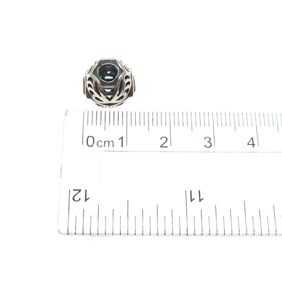 CHAMILIA 925 Sterling Silver Marquise-Cut Orange Crystal Slide Bead Charm