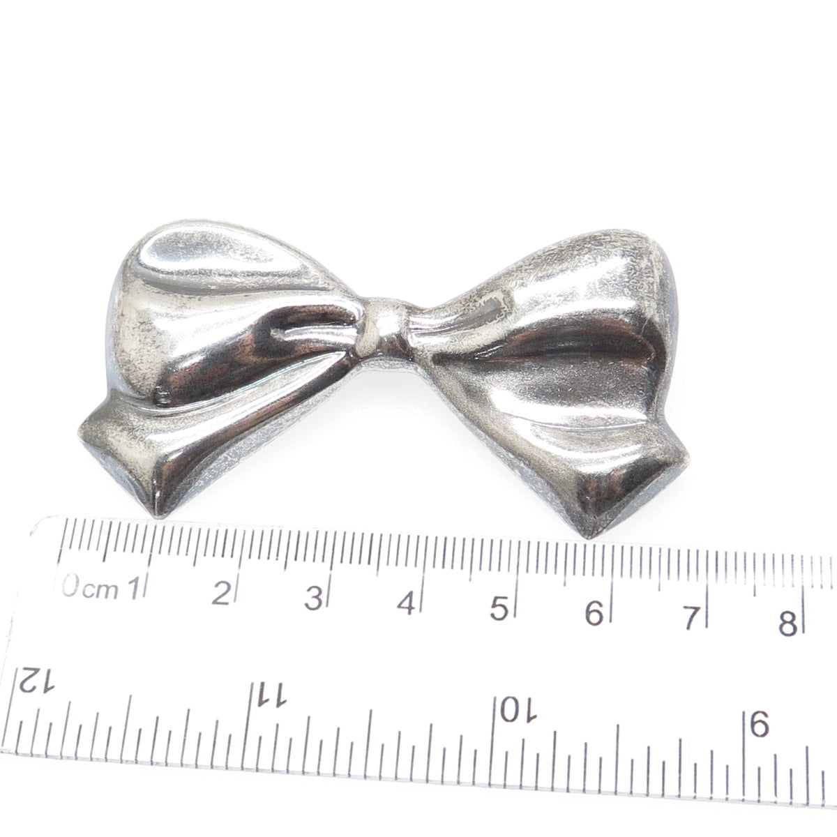 925 Sterling Silver Vintage Mexico Modernist Box Oxidized Pin Brooch / Pendant