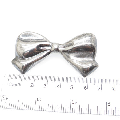 925 Sterling Silver Vintage Mexico Modernist Box Oxidized Pin Brooch / Pendant