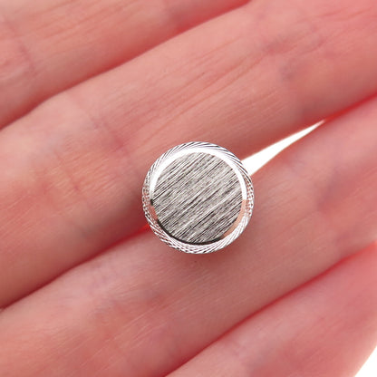 925 Sterling Silver Vintage Brushed Tie Tack / Lapel Pin