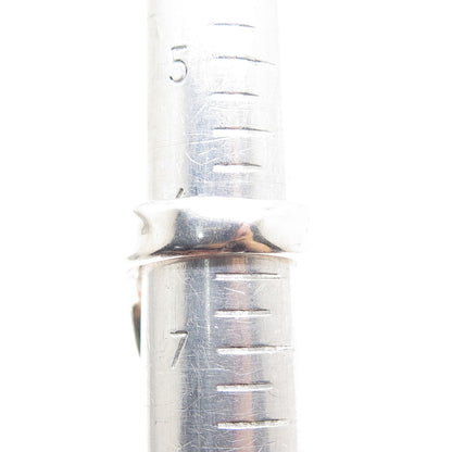 925 Sterling Silver Vintage Modernist Oxidized Bypass Ring Size 6.5