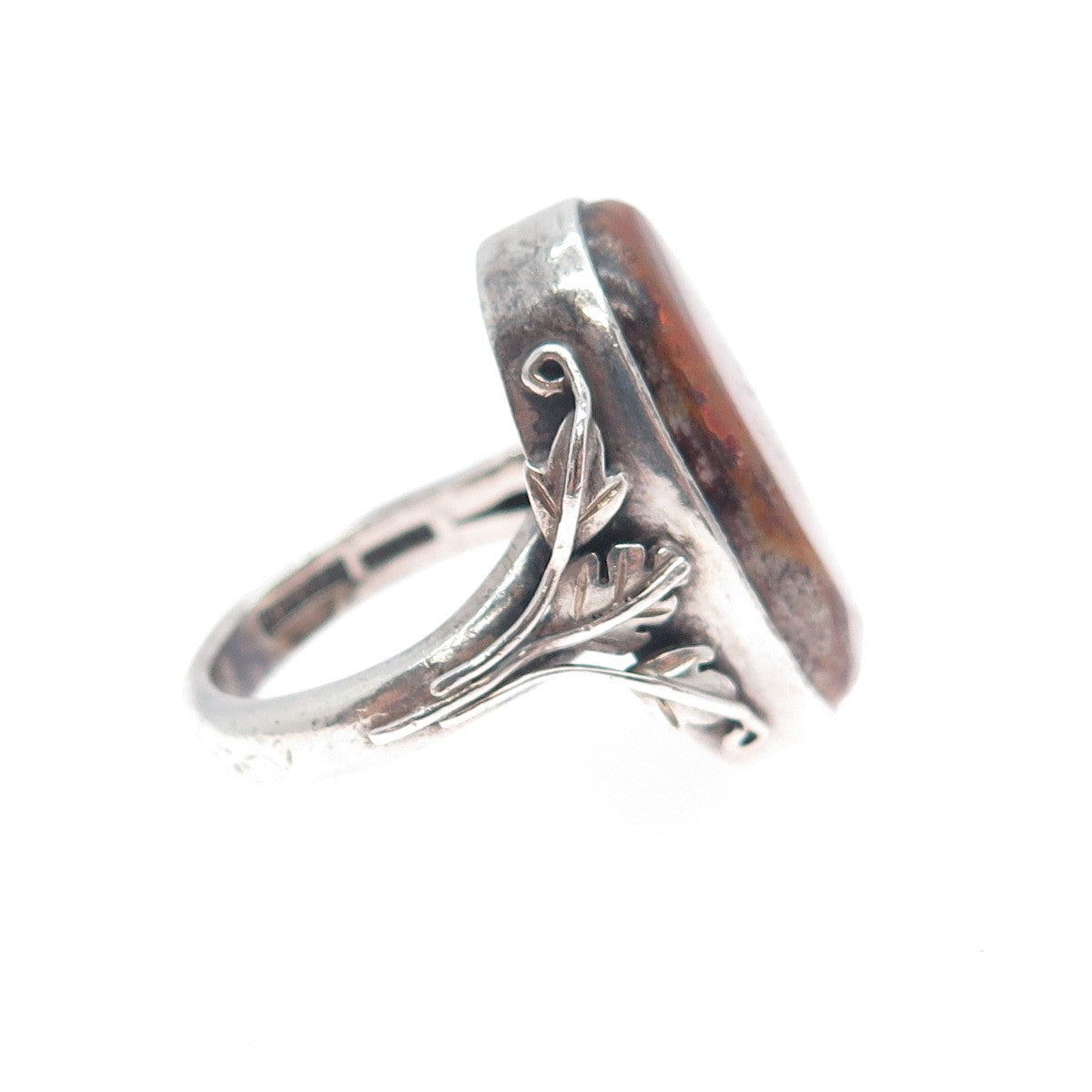 CARMEN BECKMANN 925 Sterling Silver Vintage Mexico Real Opal Ring Size 6.5