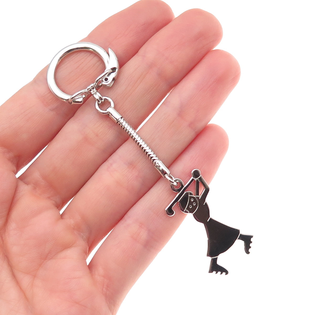 American Jewelry Chain Co 925 Sterling Vintage Female Golf Player Key Fob Holder