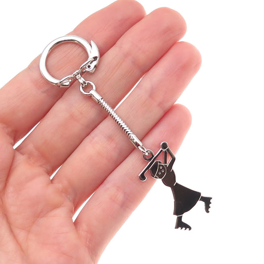 American Jewelry Chain Co 925 Sterling Vintage Female Golf Player Key Fob Holder