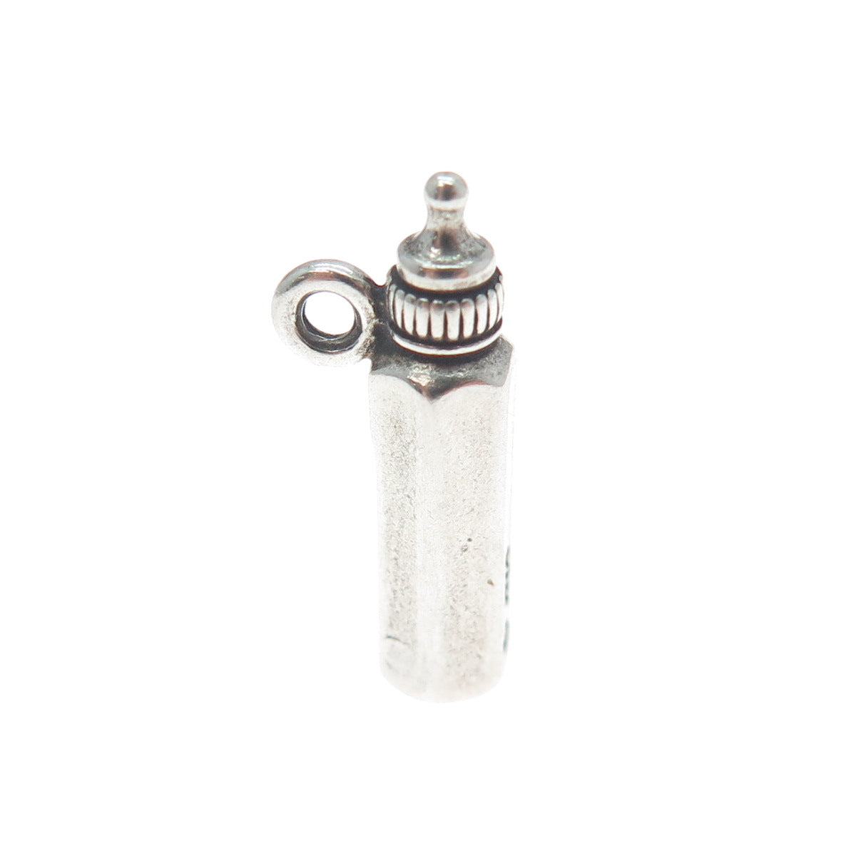 SUNWEST 925 Sterling Silver Vintage Baby Bottle Minimalist 3D Charm Pendant