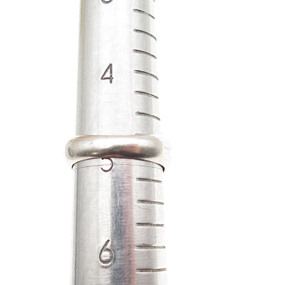 925 Sterling Silver Vintage Lab-Created Ruby & Sapphire Modernist Ring Size 5