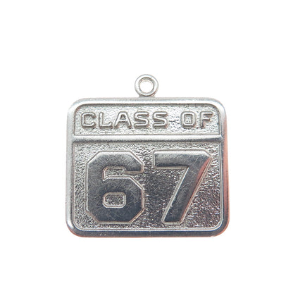 WELLS 925 Sterling Silver Vintage Class of 1967 Minimalist Charm Pendant