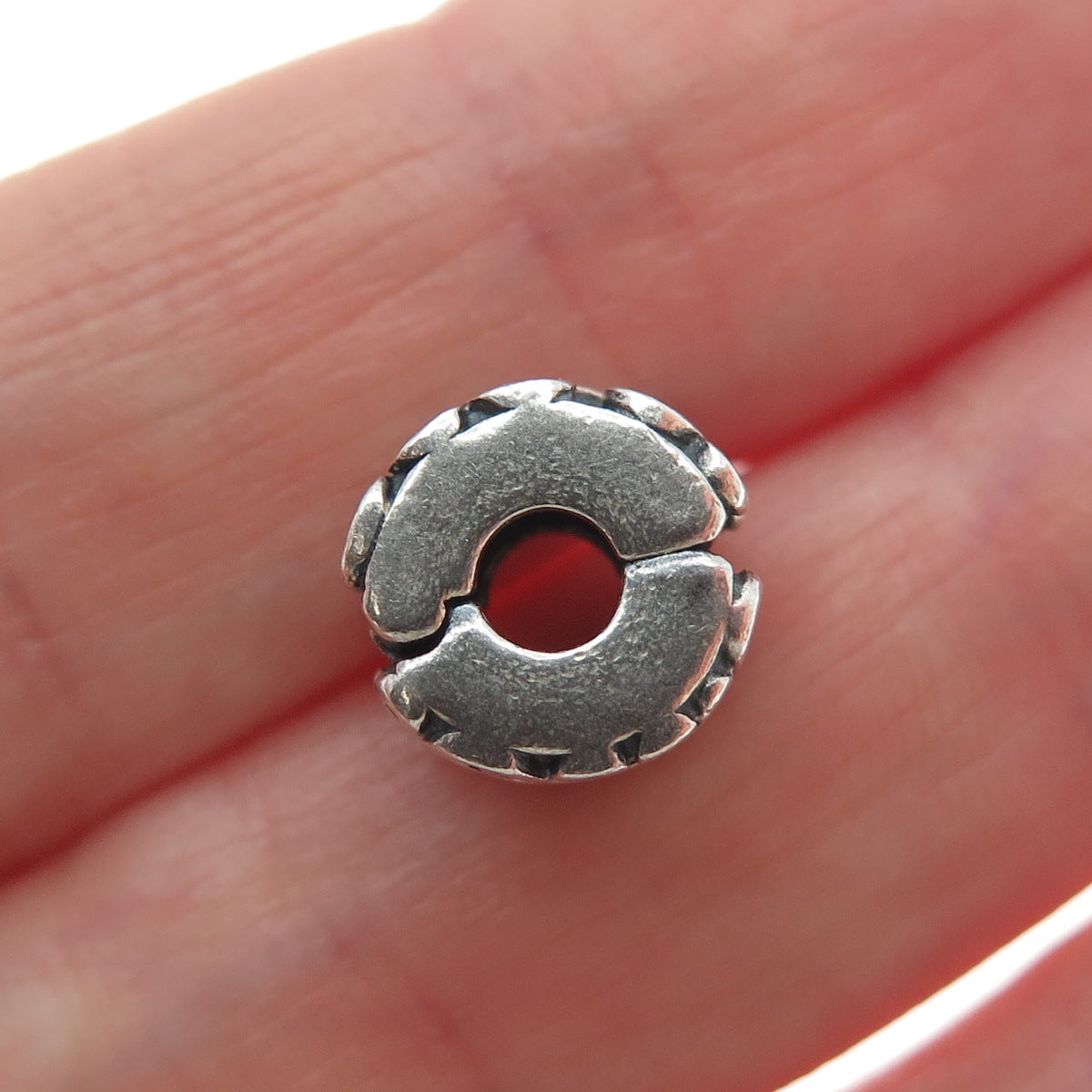 PANDORA 925 Sterling Silver Swirl Oxidized Clip Charm