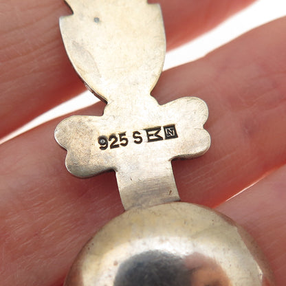 Einar Modahl Sterling Gold Plated Vintage Enamel Norway Coat of Arms Salt Spoon