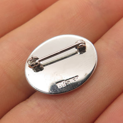 925 Sterling Silver Vintage Enamel Allstate Insurance Logo Pin Brooch