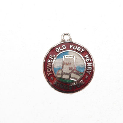 Breadner Co. Sterling Silver Vintage Enamel Old Fort Henry Tower Charm Pendant