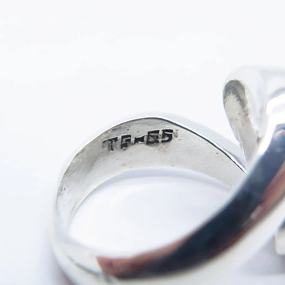 925 Sterling Silver Vintage Mexico Modernist Ring Size 5.75
