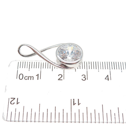 ATI ANNIKA WITT 925 Sterling Silver Round-Cut C Z Infinity Charm Pendant