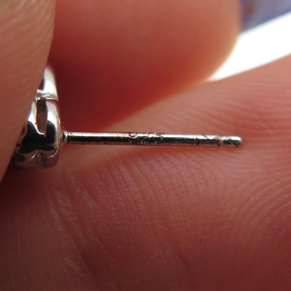 925 Sterling Silver Cushion-Cut Blue & Round-Cut White C Z Stud Earrings