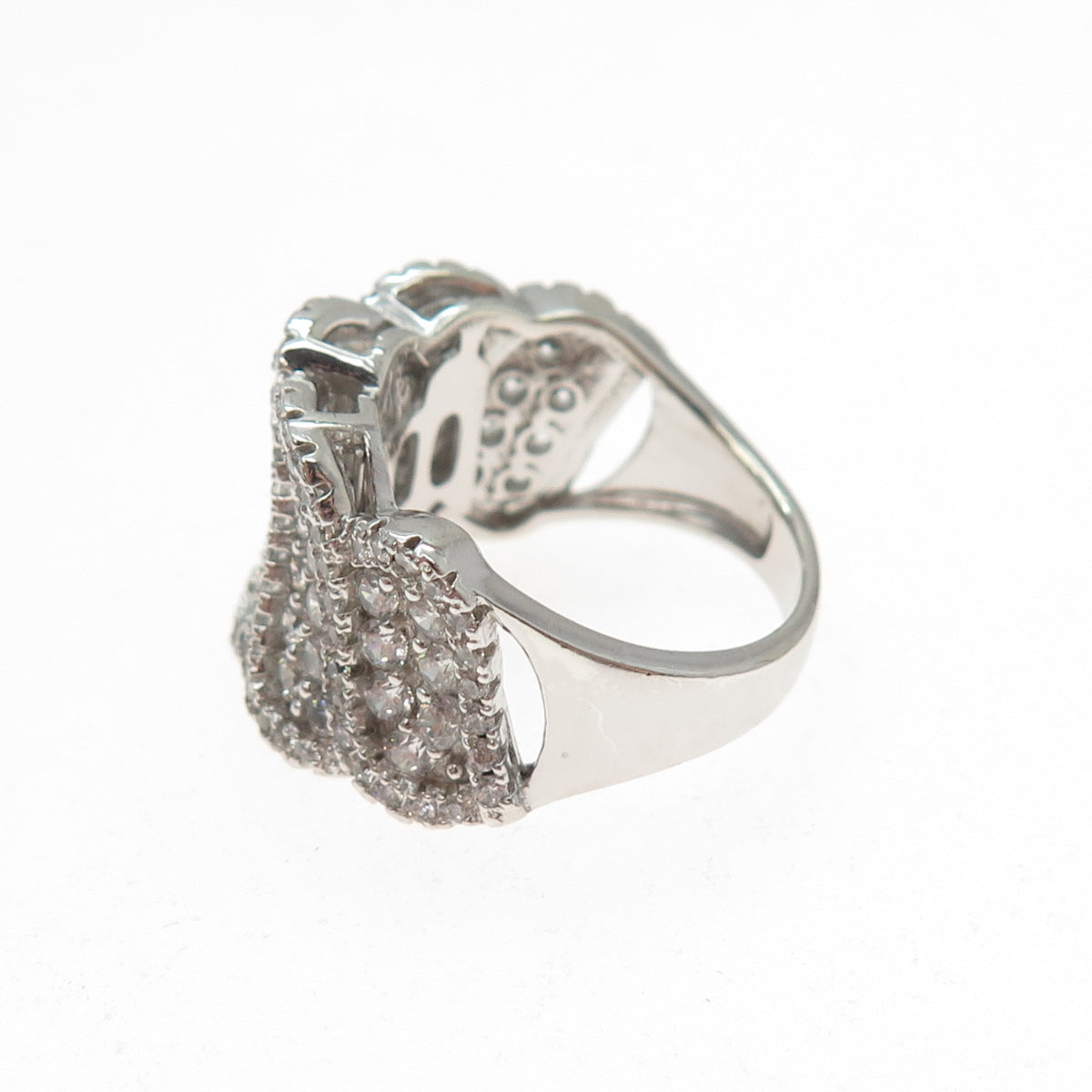 925 Sterling Silver Round-Cut C Z Sparkle Ring Size 6.75
