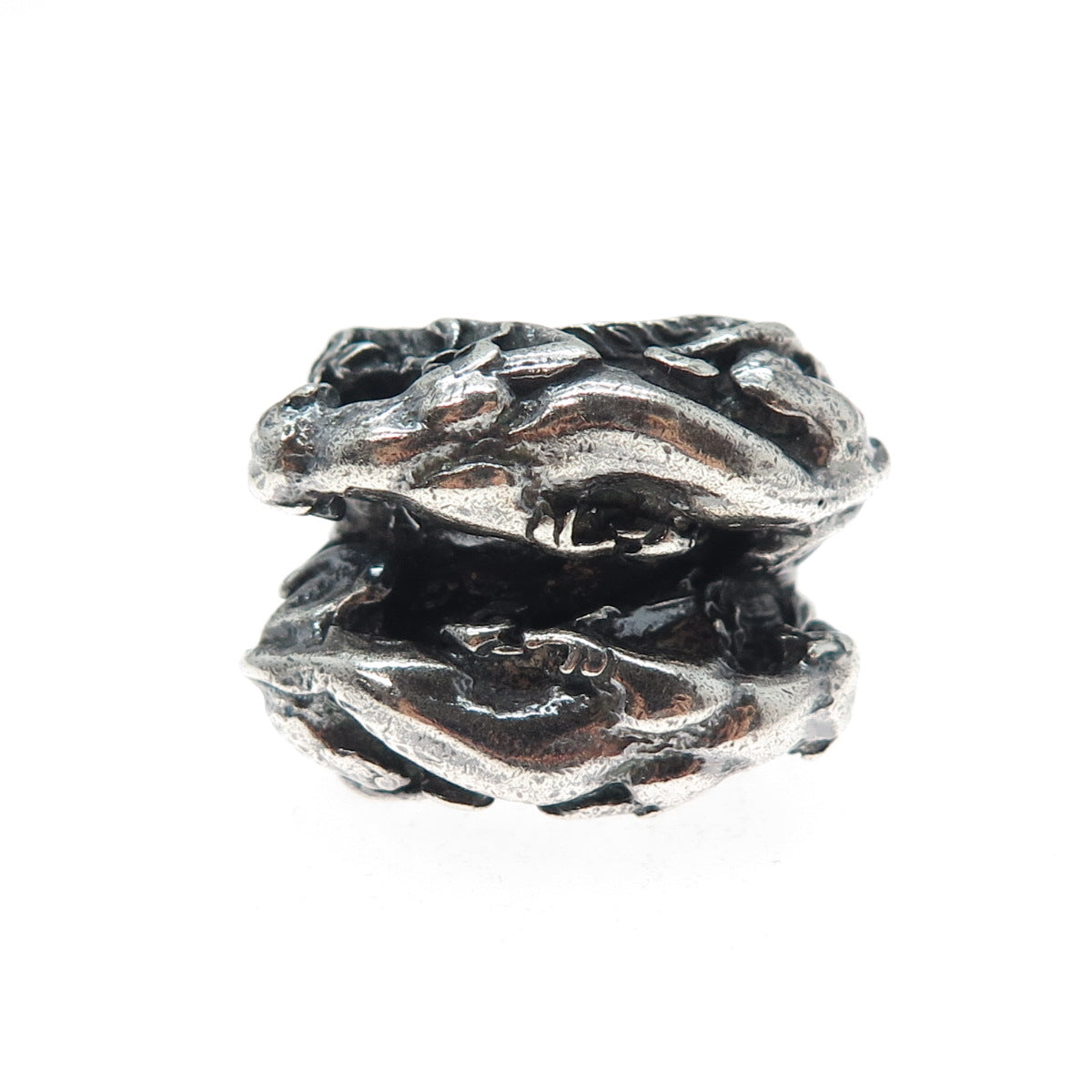 925 Sterling Silver Vintage Tiger Twins Oxidized Ring Size 7