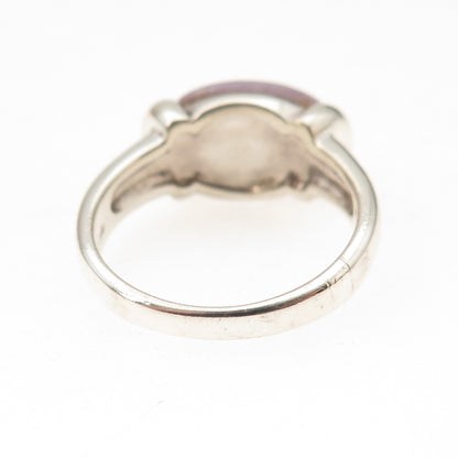 CNA Pranda 925 Sterling Silver Vintage Real Lavender Jade Modernist Ring Size 8
