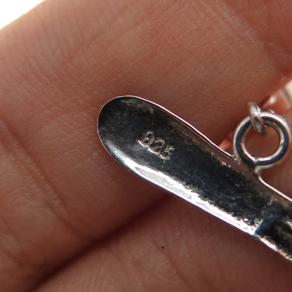 925 Sterling Silver Vintage Tennis Rackets Dangle Earrings