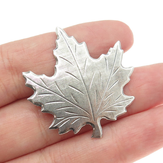 BEAU 925 Sterling Silver Vintage Maple Leaf Pin Brooch
