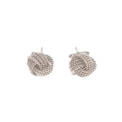 925 Sterling Silver Twisted Knot Stud Earrings