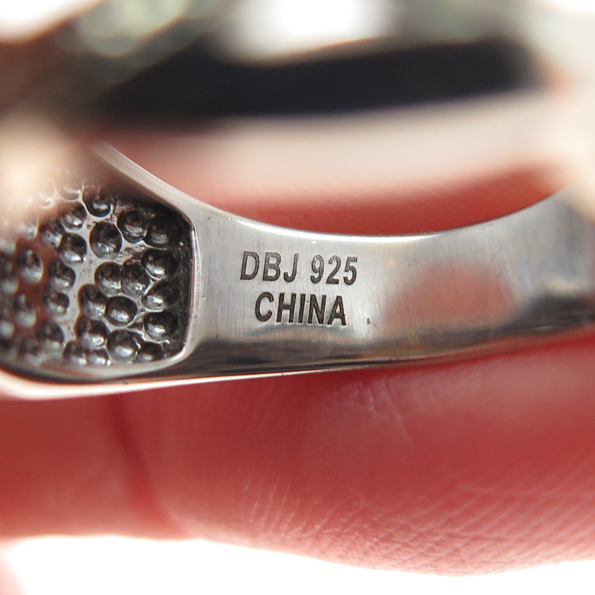 DBJ DEE BERKLE 925 Sterling Silver Real Diamond Accent Woven Ring Size 6