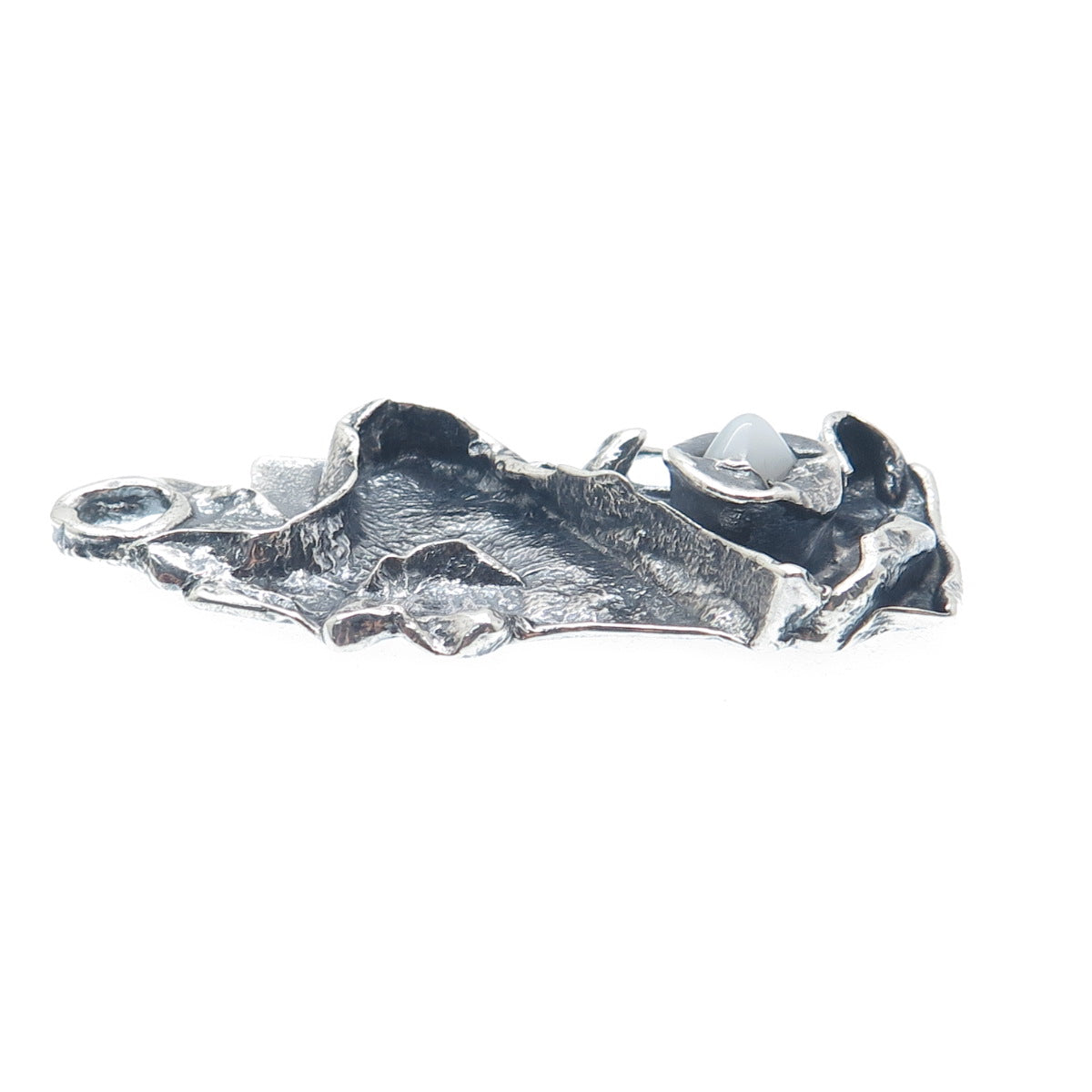 JENS PETER CLAUSEN GUDJONSSON Sterling Vintage Iceland Agate Brutalist Pendant