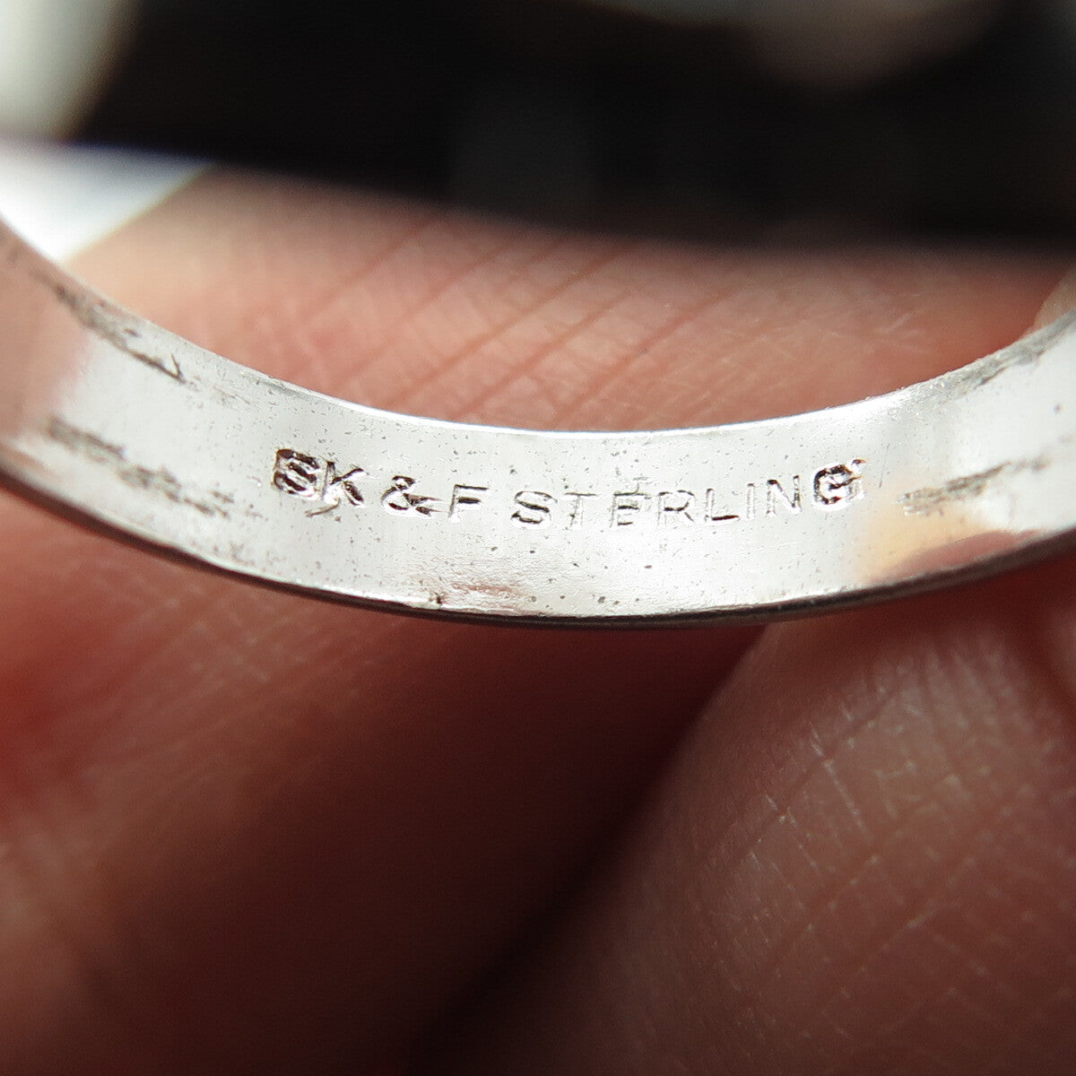 SK & F 925 Sterling Silver Vintage 1975 Enamel MJ Sister School Ring Size 8