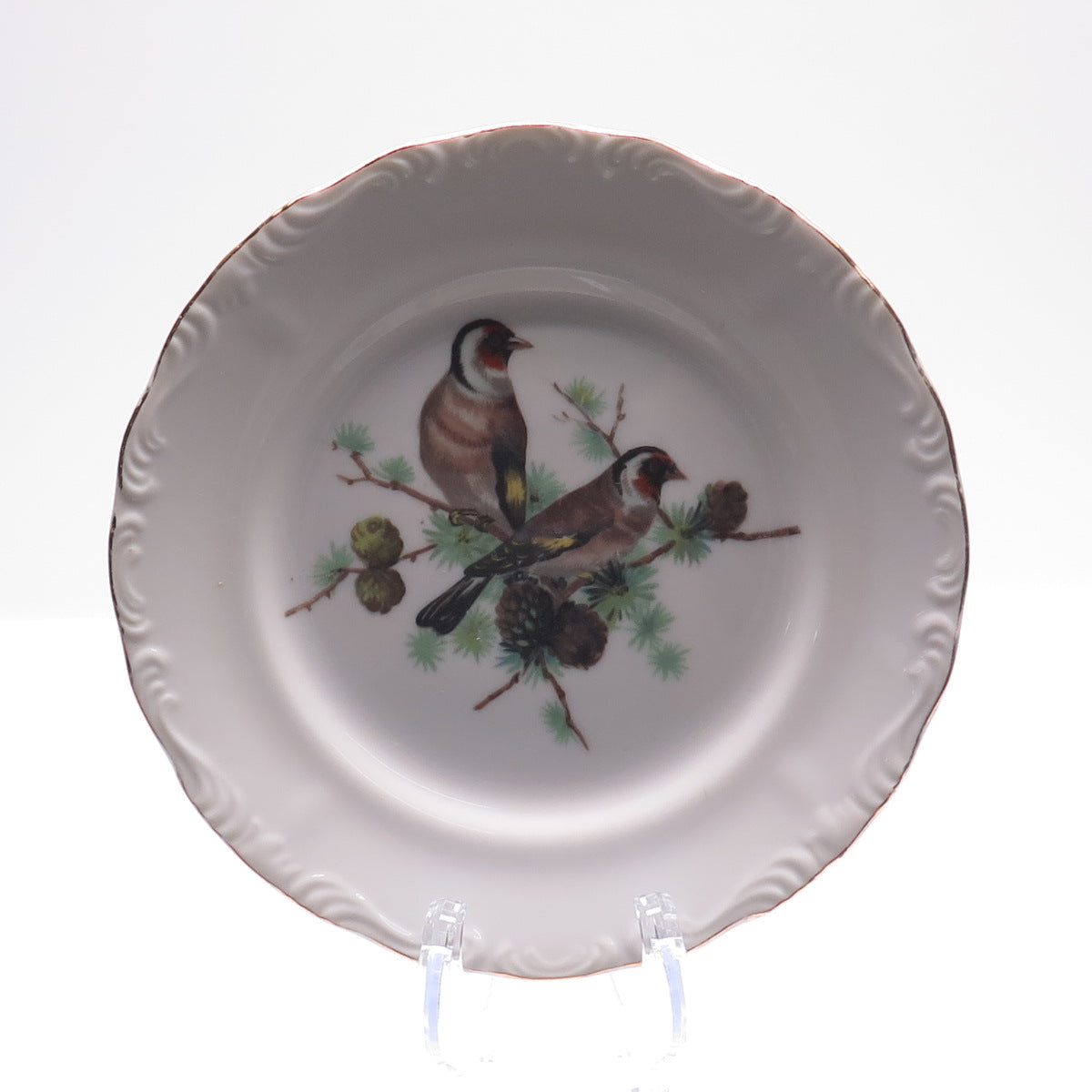 Royal Crown Antique Early XX Song Birds Porcelain SET of 6 Serving Plates