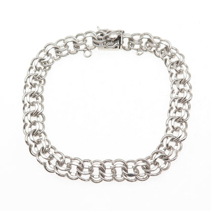 American 925 Sterling Silver Vintage Bismark Link Bracelet 7.25"