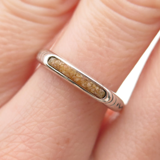 Carolyn Pollack Sterling Silver Vintage Real Jasper Inlay Stackable Ring Size 7