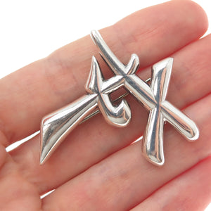 CHAPAL ZENRAY 925 Sterling Silver Vintage Friendship Modernist Pin Brooch