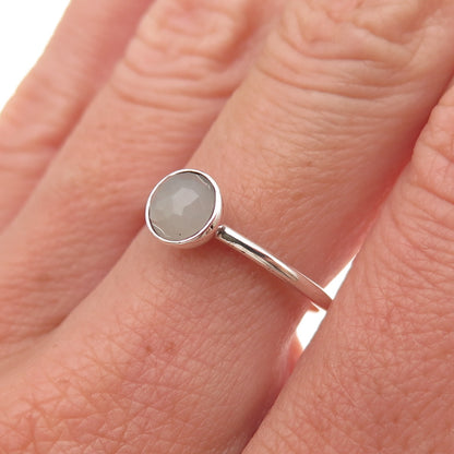 Pandora 925 Sterling Silver Real Gray Moonstone June Birthday Blooms Ring Size 7