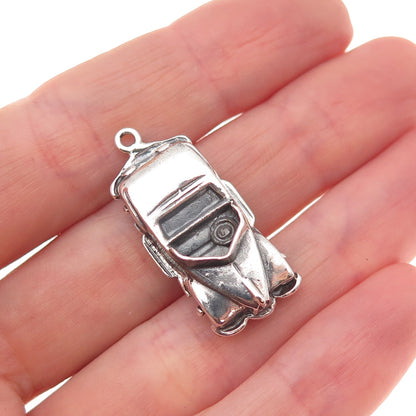 JewelArt 925 Sterling Silver Vintage Convertible Sports Car 3D Charm Pendant