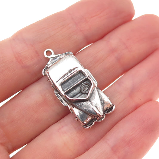 JewelArt 925 Sterling Silver Vintage Convertible Sports Car 3D Charm Pendant