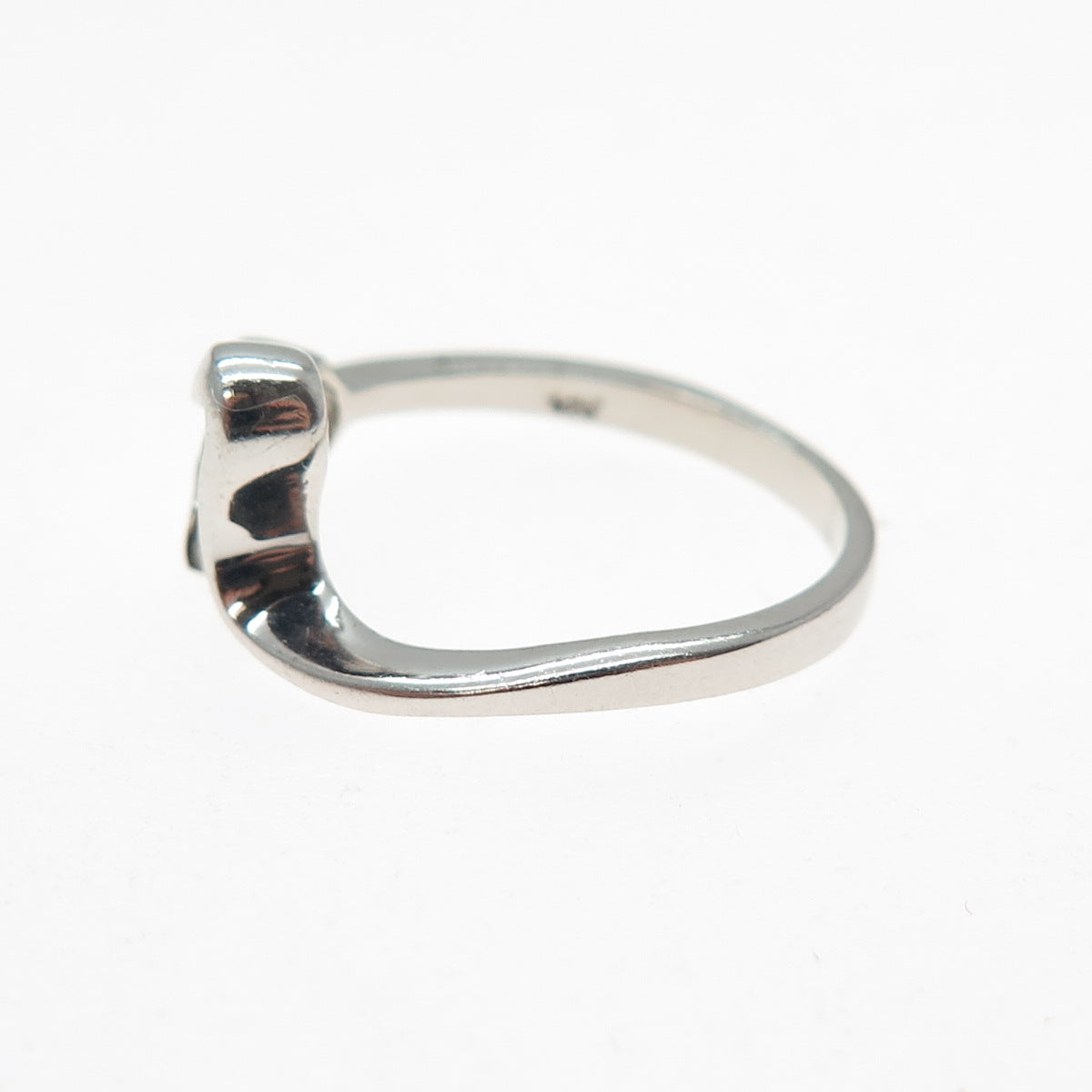 925 Sterling Silver Real Round-Cut Peridot Modernist Heart Ring Size 7