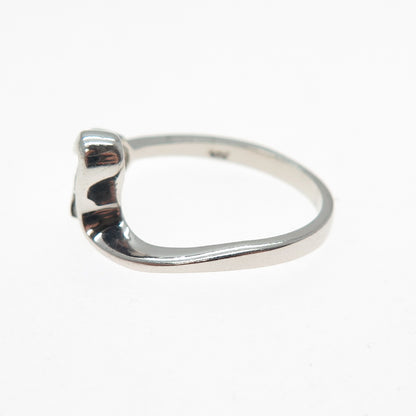 925 Sterling Silver Real Round-Cut Peridot Modernist Heart Ring Size 7