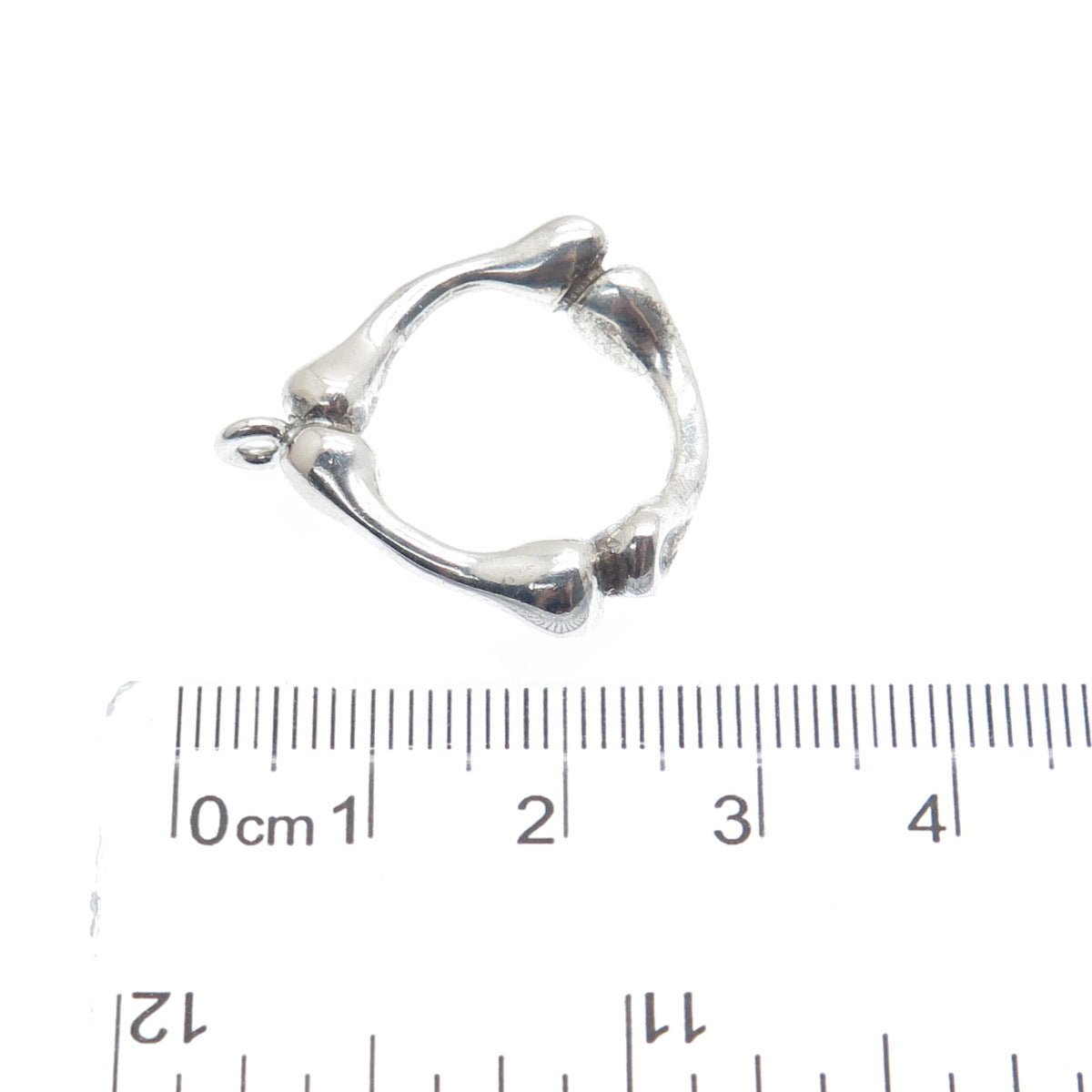 925 Sterling Silver Vintage Bone / Bamboo Modernist Pendant