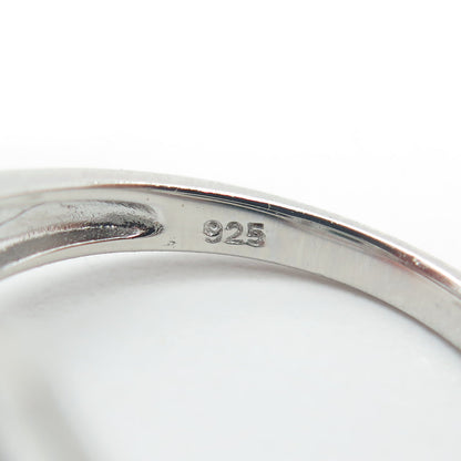 925 Sterling Silver Nano Emerald & Round-Cut C Z Ring Size 9